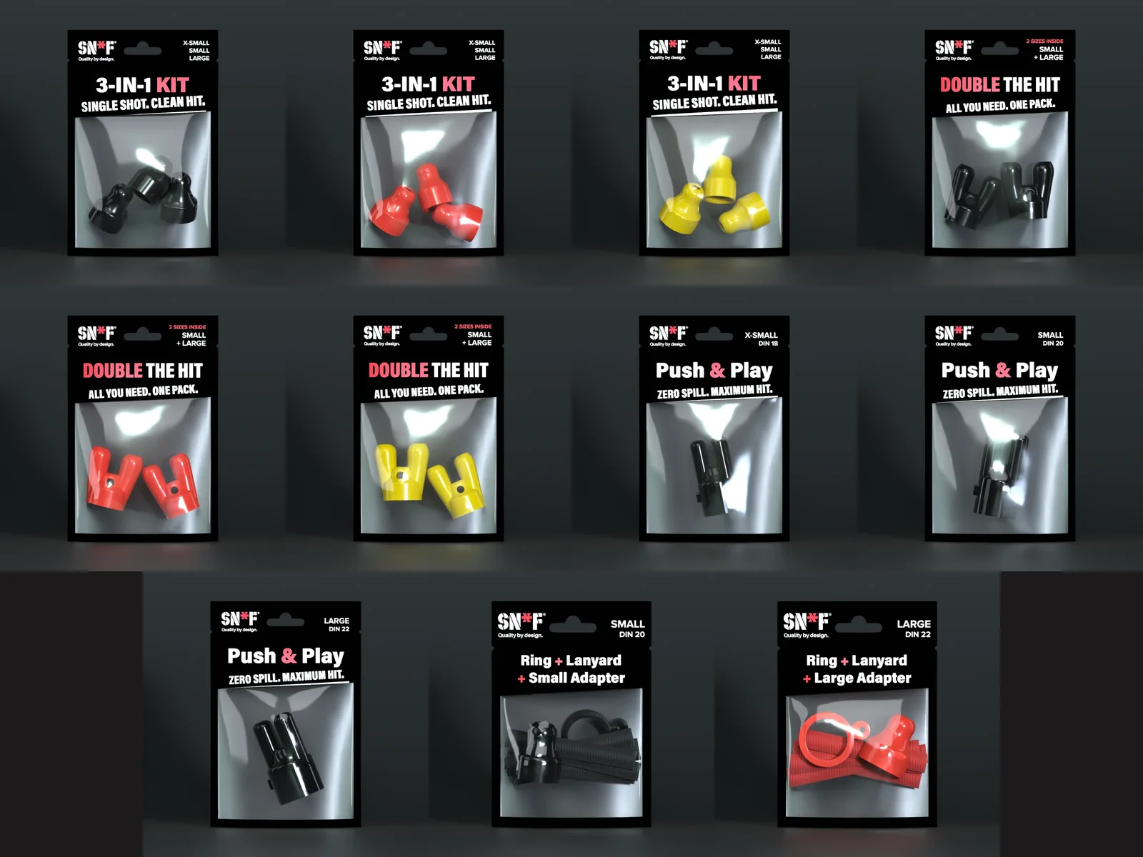 Sample kit: one pouch of each reference